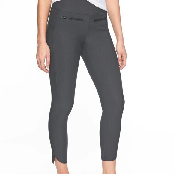 Athleta Stellar Crop Pant Size Medium‎ Lycra Charcoal Gray - Picture 1 of 13